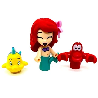 Lego Disney Sirenita Ariel, Platija y Sabastian Minifiguras Muñeca Lote B Foto 1 de 2