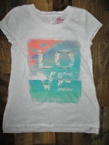 Epic Threads Top "LOVE" Grafik Boho Kurzarm Mädchen Gr. M weiß  - Bild 1 von 2