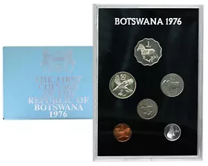 BOTSWANA 1976 Set originale 6 monete proof 'Prima monetazione della Repubblica' - Foto 1 di 4