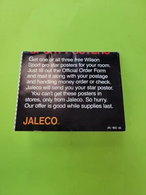 NES Jaleco Wilson Poster Mail Away Insert JAL-NES-US - Image 1 of 3
