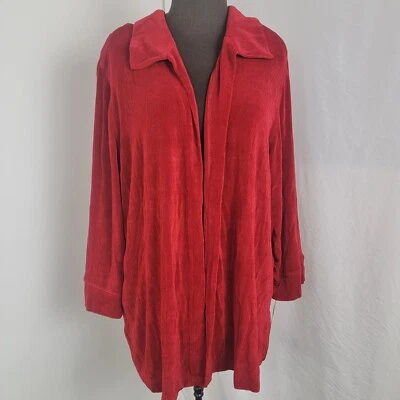 Vikki Vi Women's Red Blazer Jacket Overshirt Cardigan New Size 2X VL10033 $110 - Image 1 of 4