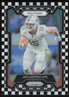2023 Panini Prizm Black White Checker SP #183 Jaelan Phillips Miami Dolphins - Image 1 of 2