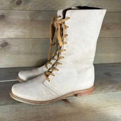 cole haan Mujer Talla 8.5 Zapatos Marrón Cuero Alto Cordones Confort Botas Foto 1 de 4