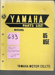 Yamaha 1967 U5 U5E Parts Book + 69 Supplement #633 - Foto 1 di 1