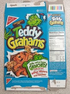 Nabisco Teddy Grahams Bear Cookies "The Grinch" Promo Vintage 1999 Empty Box - Picture 1 of 6