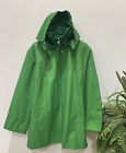 New Calvin Klein Women’s Green Front Zip Hooded Trench Rain Coat Size 2X, $189