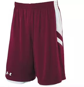 New UNDER ARMOUR Undeniable Reversible Basketball Shorts men maroon White - Picture 1 of 1