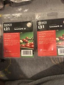 X2 Tesco L21 Lexmark 20 Colour Ink Cartridge - Picture 1 of 4