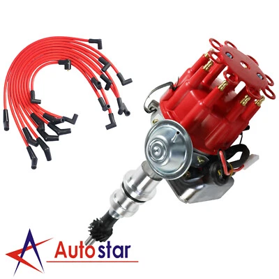 Red Cap HEI Ignition Distributor and Plug Wires For Small Block Ford 289-302 - Image 1 of 4