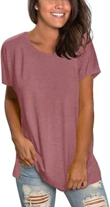 Aokosor Women Tops Long/Short Sleeve T Shirt Ladies Tunic Casual Crewneck Sweats - Picture 1 of 4