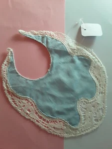 ANCIEN bavoir bavette dentelle main pour bébé poupée@old bib  - Picture 1 of 3