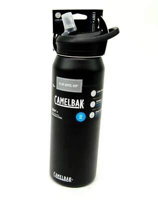 CAMELBAK EDDY + VACUUM STAINLESS STEEL 1L 32OZ WATER BOTTLE JET BLACK - Image 1 of 4