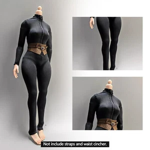 12-inch PH/TBL Action Figure Attire: 1/6 Female Black Bodysuit Dress Set - Picture 1 of 8