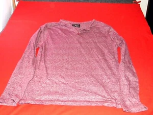 ALPHA BETA Men's Red/Maroon/Burgundy Size Medium Long Sleeve T Shirt Button-up - Picture 1 of 6