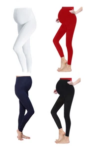 Leggings donna morbidi comodi maternità cotone lunghezza intera caviglia gravidanza uk - Foto 1 di 5