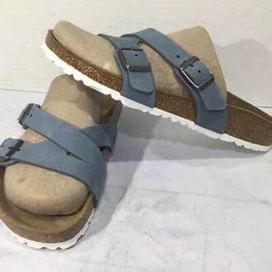 Birkenstock Women’s Sz 7 EU 38 Narrow Yao Balance Dove Nubuck Slides Y23-1261 - Picture 1 of 10