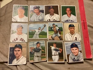 Lot (12) Bowman Baseball Cards - Lower Grade - W/Crease - No Duplicates - - Picture 1 of 2