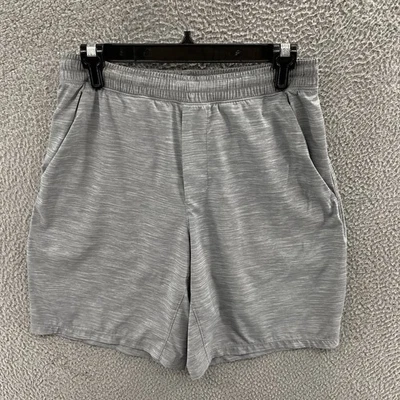 Pantalones Cortos Lululemon Hombres Gris Medio Rompe el Ritmo 9” Forrados Gimnasio Activo Correr Foto 1 de 4