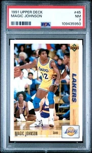 1991-92 Upper Deck Magic Johnson #45 PSA 7 - NM - Picture 1 of 2