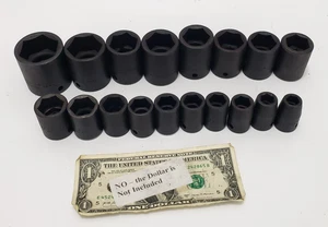 Proto - 18 Pc - 1/2" Drive Professional Black Oxide Impact Socket Set - 6 Point - Picture 1 of 8