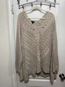 Suéter Torrid Para Mujer Talla Grande 3X Avena Tejido Abierto Pullover Cottagecore Nuevo Con Etiquetas - Imagen 1 de 17