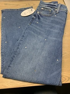 Scoop Damen Low Slung Cropped Jeans Strass Dark Wash Größe 2 - Bild 1 von 7