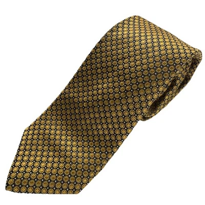 Corbata para hombre JZ Richards 100 % seda diseñador EE. UU. corbata geométrica dorada/negra usada en excelente estado Foto 1 de 4