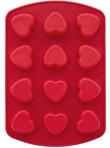 MOLDE SILICONA WILTON PETITE HEARTS 12-cav. para mini pasteles dulces jabones gelatina - Imagen 1 de 3