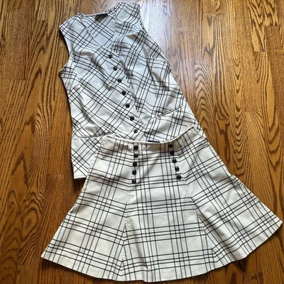 Bobbie Marrón De Colección Años 70 Chaleco y Falda Traje Conjunto de 2 Piezas Retro Foto 1 de 4