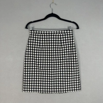 Falda Diane von Furstenberg Mujer 2 Negra Blanca Cuadros Guinga Plisada Retro Glamour Foto 1 de 4