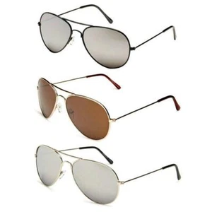 Klassische Retro Piloten Flieger Sonnenbrille in Silber Gold oder Schwarz - Bild 1 von 7