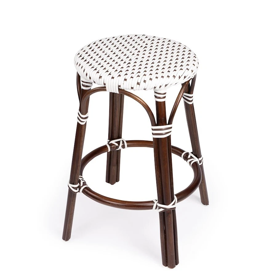 Butler Designer's Edge Counter Stool, Brown/White Rattan - 9371117 - Image 1 of 1