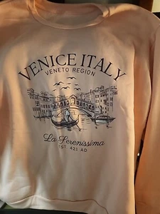 Venice Italy Pink Sweatshirt LG - Picture 1 of 3