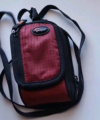 Lowepro camera bag small, Red Zippers, Over Shoulder Red Black Pouch Belt Loop  - Image 1 of 4