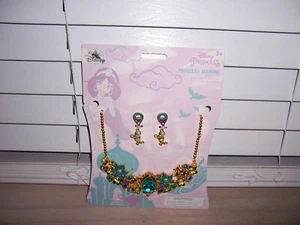 Disney Princess Jasmine Costume Jewelry Set Necklace Clip Earrings - Picture 1 of 9