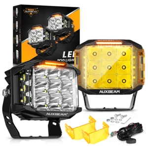 AUXBEAM 2X 5" Side Shooter LED Work Light Amber DRL Pods for Can-Am Maverick X3 - Picture 1 of 12