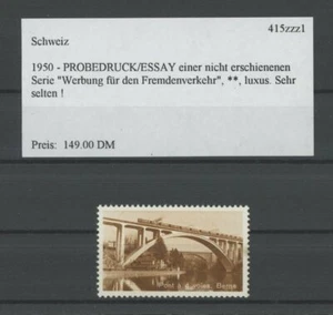 SWITZERLAND SPECIMEN 1950 ESSAY TRIAL TEST PRINT PROOF 4 VOIES BRIDGE (m2149 - Picture 1 of 1