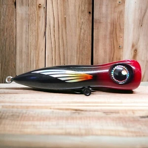 Handmade Wooden Floating Popper 9.5cm 12g - Bass GT Tuna Snakehead Topwater Fish - Picture 1 of 9