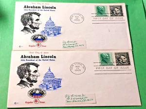 Abraham Lincoln FDI 4c 1965 Cover Lot of 2 - Picture 1 of 2