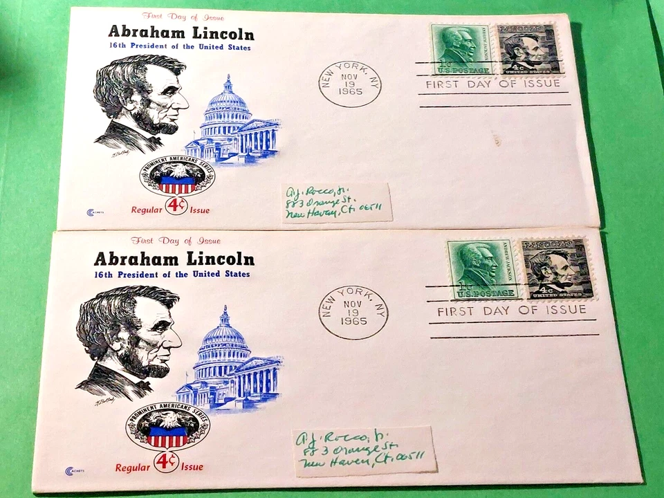 Abraham Lincoln FDI 4c 1965 Cover Lot of 2 - Image 1 of 2