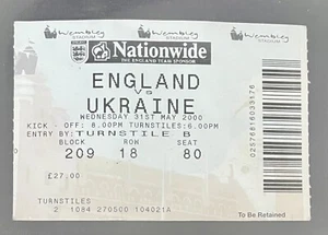 🇬🇧Steven Gerrard England Debut- 31/05/2000 England v Ukraine Ticket/Pass - Picture 1 of 4