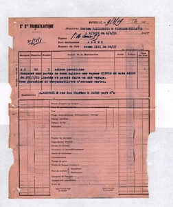 MARSEILLE 13: SEETRANSPORT nach ALGIER Cie Générale TRANSATLANTIQUE im Jahr 1919 - Bild 1 von 1