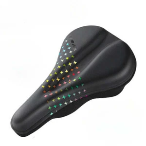 PU Leather Gel Bicycle Saddle Cover MTB Road Bike Seat Cushion Cover Waterproof - Foto 1 di 28