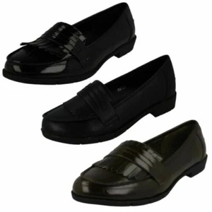 Ladies Spot On Smart Fringed Loafers - Picture 1 of 28