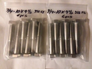 3/4-10×4-1/2 Sechskantschraube 316 SS 12 Stück - Bild 1 von 1