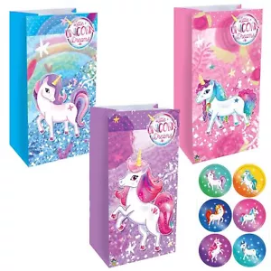 Paper Unicorn Bag Candy Box Treat Gift Loot Bags Kids Birthday Party Favour Girl - Picture 1 of 6