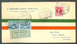 Special Flight Cover Vatican City - Genova  11-Sept-1929 - Picture 1 of 2