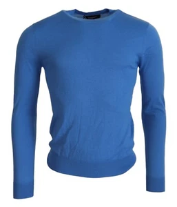DSQUARED2 Sweater Blue Wool Long Sleeves Crewneck Pullover IT46/US36/S 540usd - Picture 1 of 8