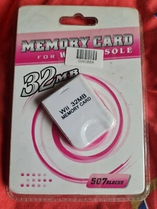 Wii - 32 MB Tarjeta de Memoria Hexir (Nintendo GameCube 507 Bloques 32 MB de Almacenamiento) - Imagen 1 de 1