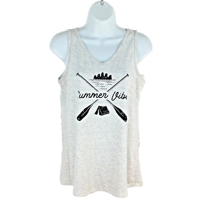 Maurices Talla XS Mujer Camiseta sin mangas Verano Vibraciones Estampado Exterior Tejido Cuello en V Elástico Foto 1 de 4